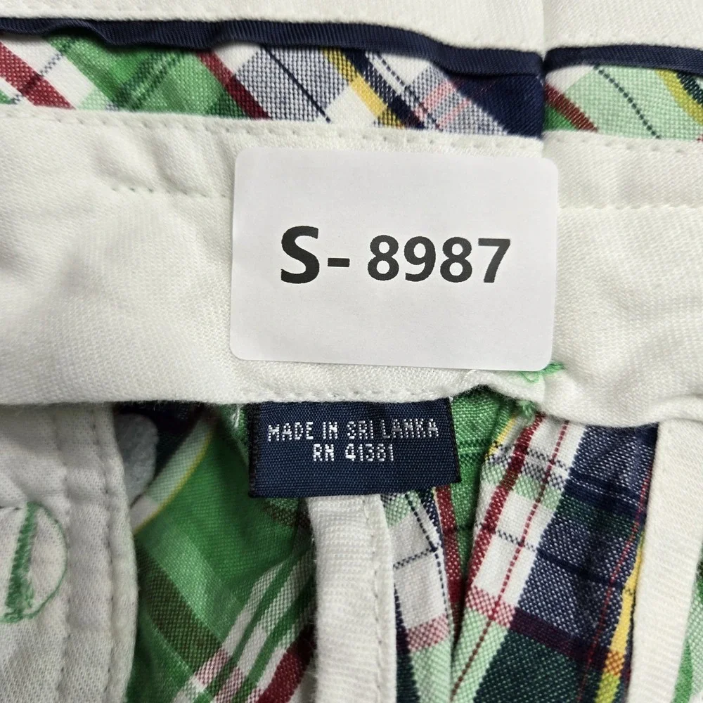 Polo By Ralph Lauren Men Shorts 36 Green Plaid Chino Button 12